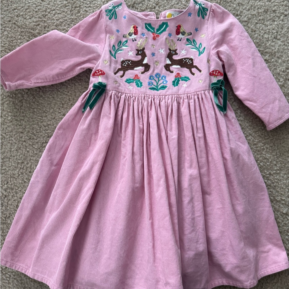 Pink Embroidered Kids Dress